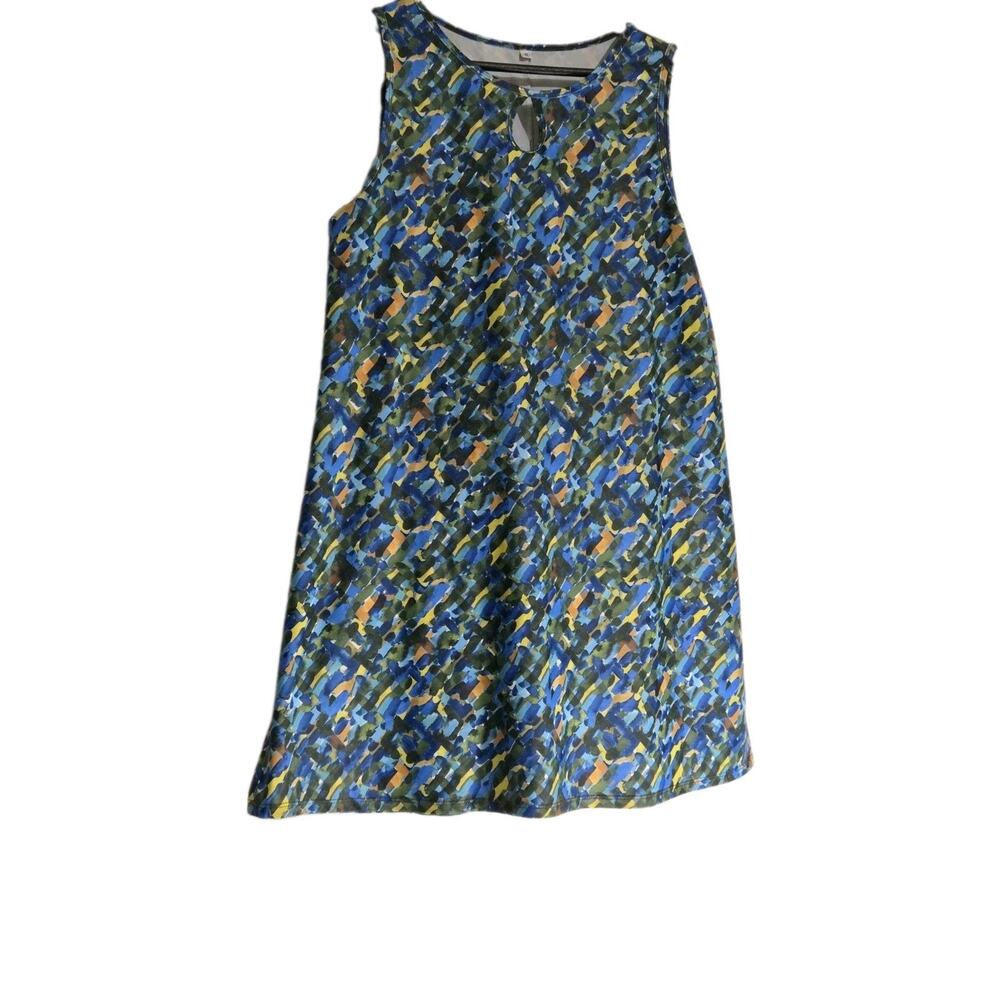 Nuu-Muu Active Exercise Dress XL "Lagoon Leapfrog"Keyhole Sleeveless
